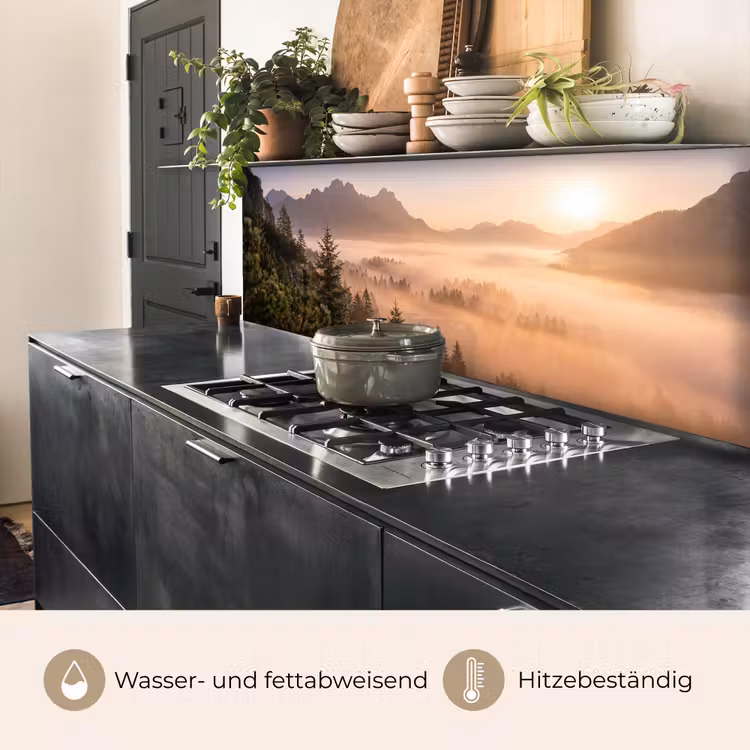 Zonlicht - Mist - Bergen - Bomen keuken achterwand 2 middel -usp_DE