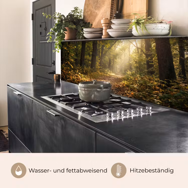 Zonlicht - Bospad - Bomen keuken achterwand 2 middel -usp_DE
