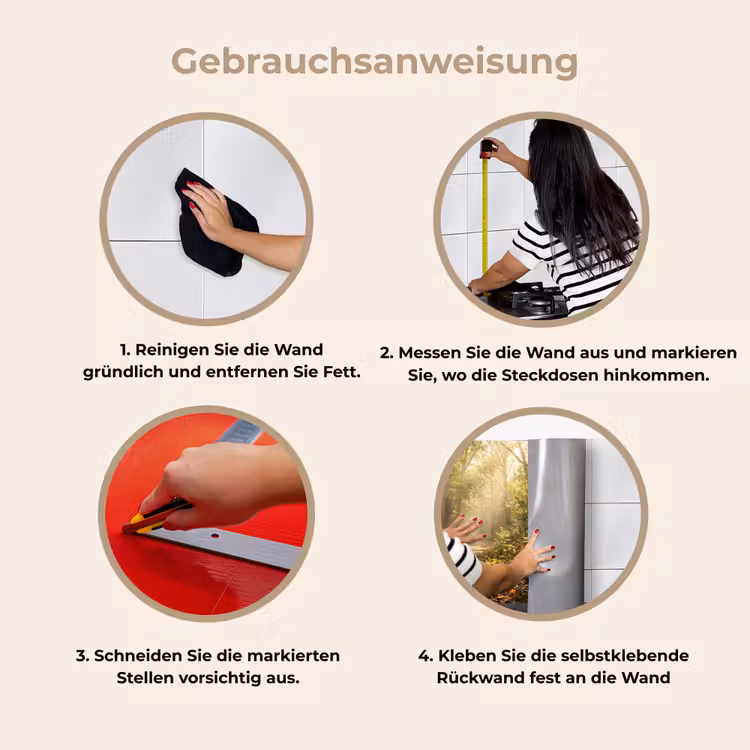 Zonlicht - Bospad - Bomen keuken achterwand 2 middel -gebruiksaanwijzing_DE