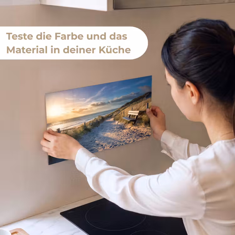 Zonsondergang - Strand - Duin - Gras - Bank keuken achterwand sample klein -USP_sampleDE