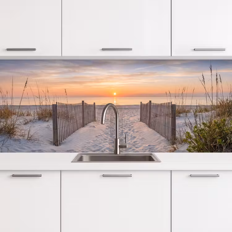 Zonsondergang - Strand - Zand keuken achterwand 2 middel -3d