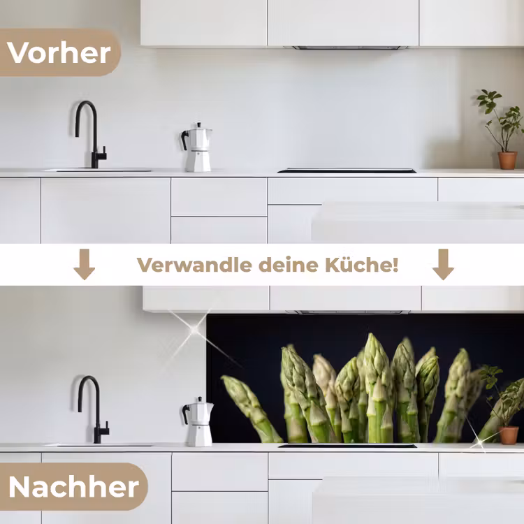 Asperges - Groen - Zwart keuken achterwand 2 middel -voor-na_DE