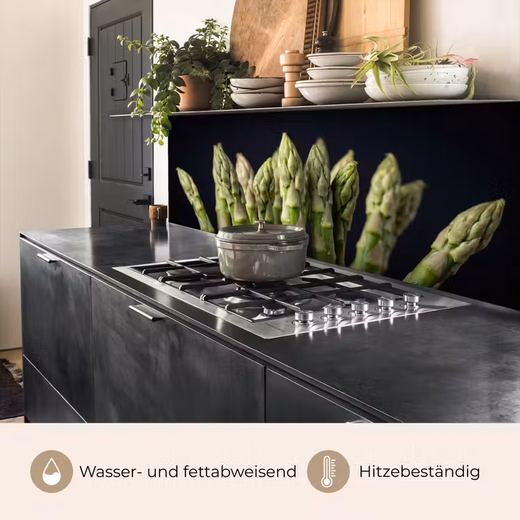 Asperges - Groen - Zwart keuken achterwand 2 middel -usp_DE