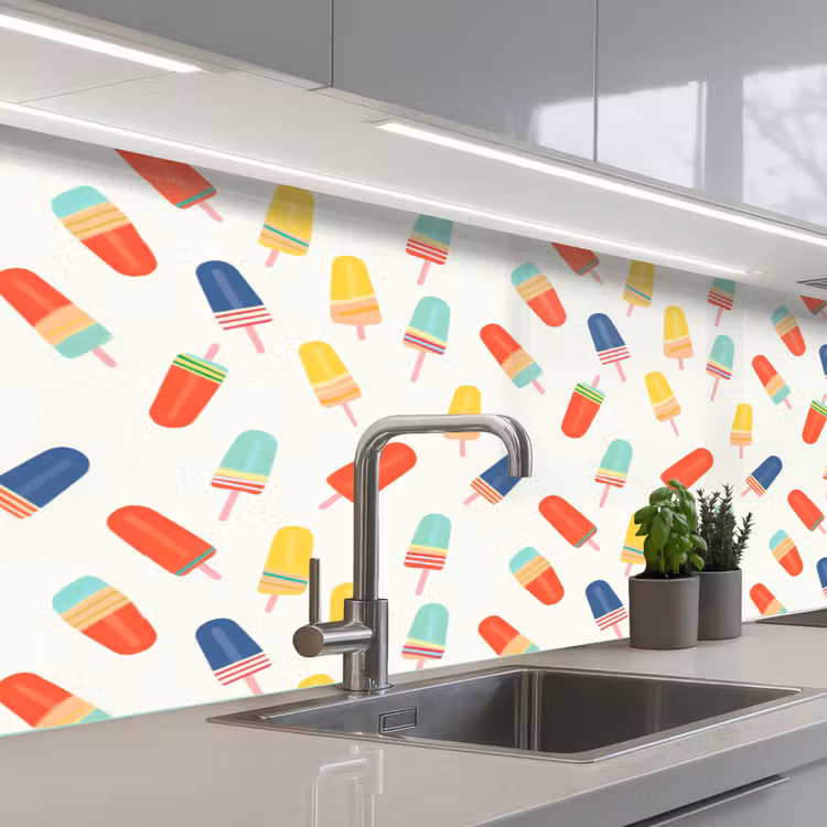 IJsjes - Speels - Kleurrijk keuken achterwand 2 middel 871 -3d_schuin