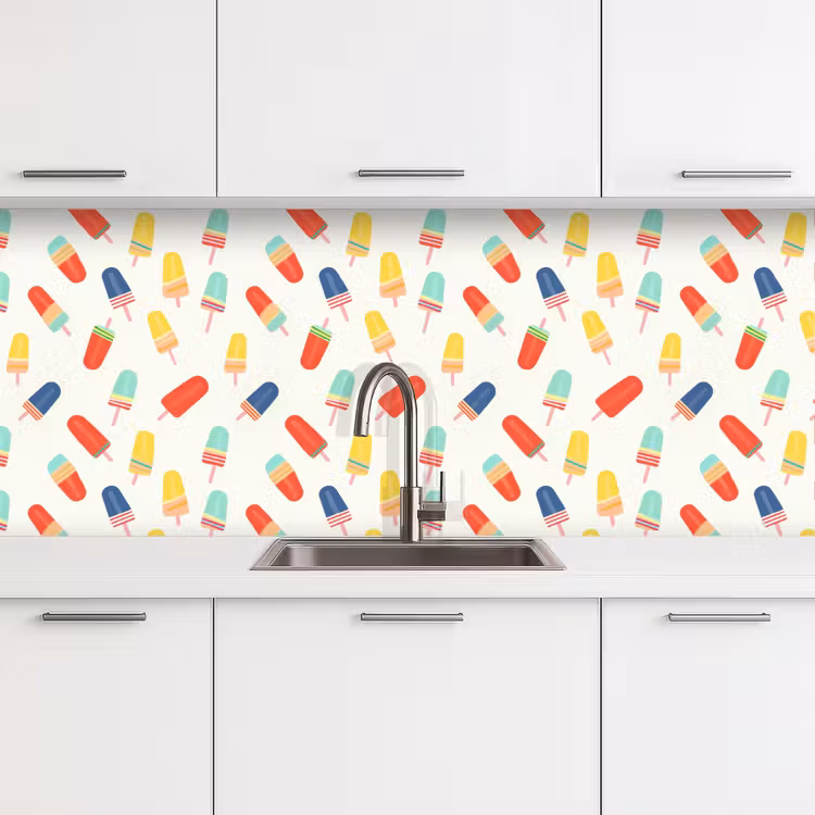 IJsjes - Speels - Kleurrijk keuken achterwand 2 middel 871 -3d