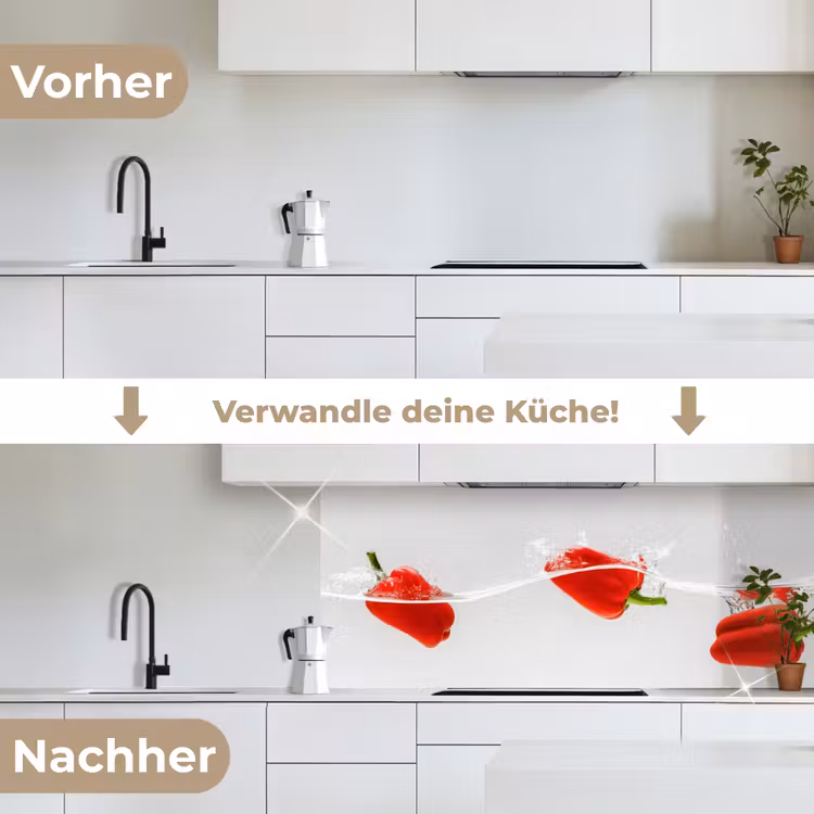 Splash - Groente - Rood keuken achterwand 2 middel -voor-na_DE