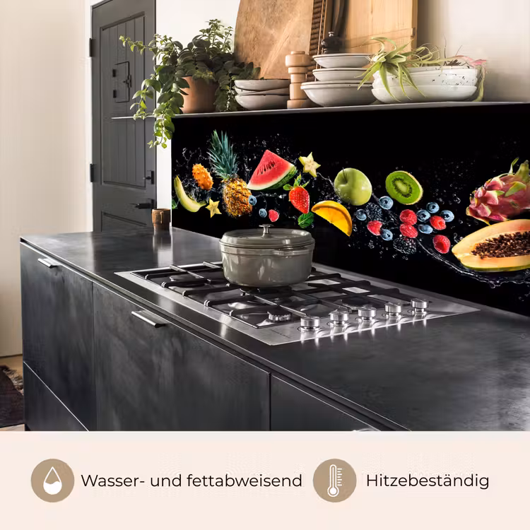 Splash - Fruit - Zwart keuken achterwand 2 middel -usp_DE