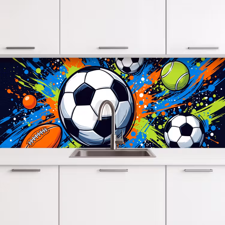 Sport - Ballen - Kleurrijk keuken achterwand 2 middel -3d