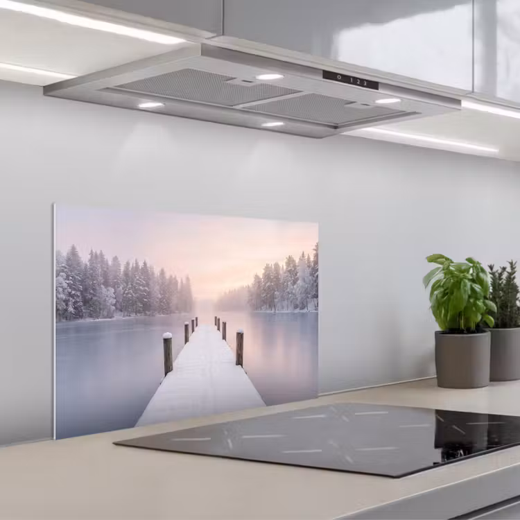 Steiger - Meer - Mist - Winter - Serene keuken achterwand spatscherm klein -3d_schuin