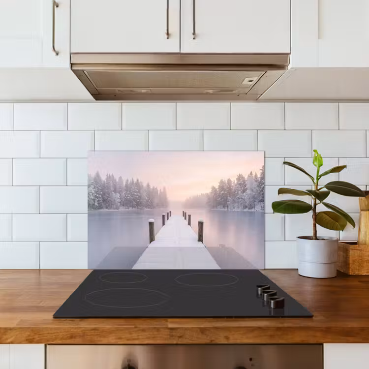Steiger - Meer - Mist - Winter - Serene keuken achterwand spatscherm klein -sfeer2