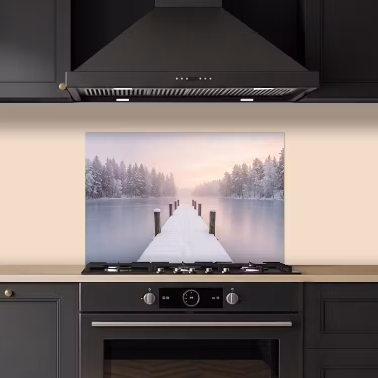 Steiger - Meer - Mist - Winter - Serene keuken achterwand spatscherm klein -sfeer1