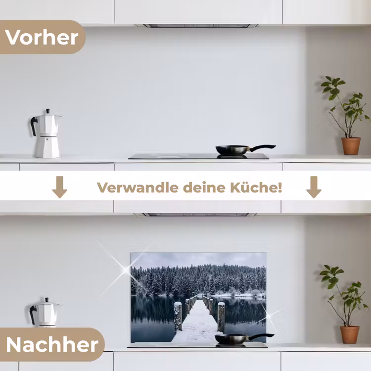Steiger - Meer - Sneeuw - Bergen - Rustgevend keuken achterwand spatscherm klein -voor_na_DE