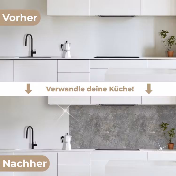 Stenen - Beton - Patronen keuken achterwand 2 middel 871 -voor-na_DE