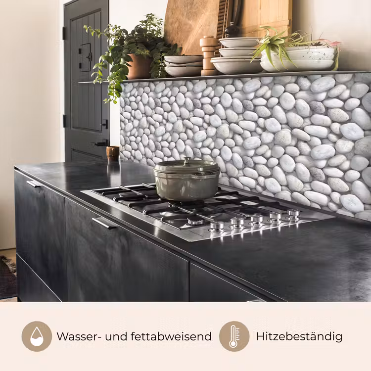 Steentjes - Grijs - Ovaal keuken achterwand 2 middel 871 -usp_DE