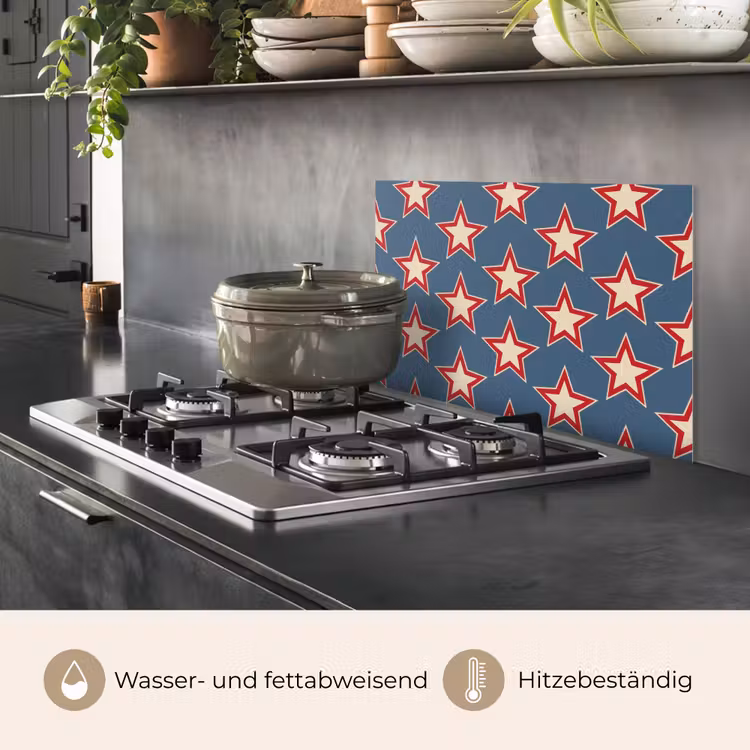 Ster - Klassiek - Blauw keuken achterwand spatscherm klein 900 -usp_DE