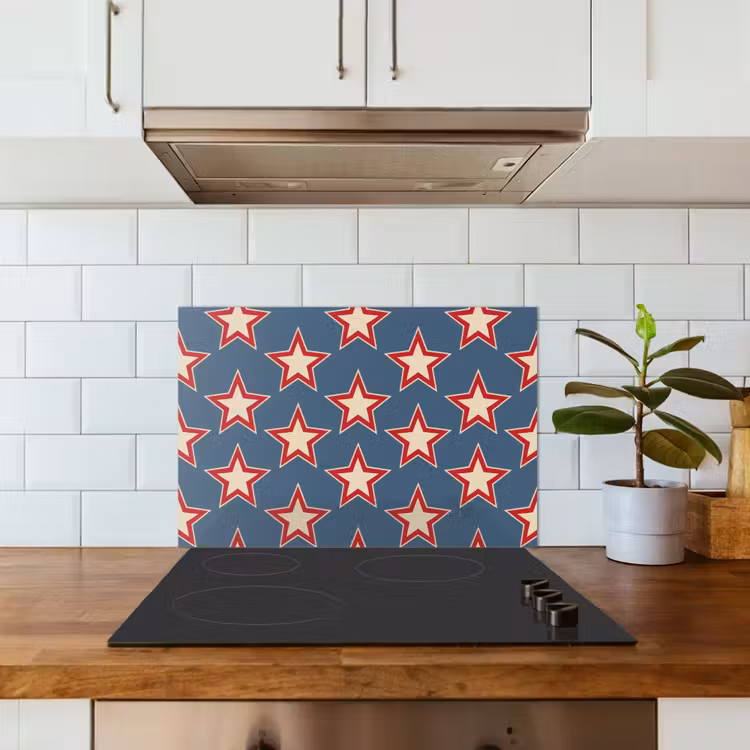 Ster - Klassiek - Blauw keuken achterwand spatscherm klein 900 -sfeer2