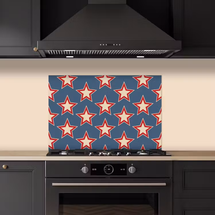Ster - Klassiek - Blauw keuken achterwand spatscherm klein 900 -sfeer1