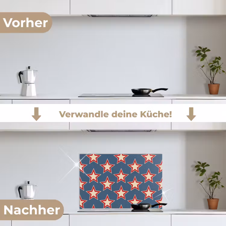 Ster - Klassiek - Blauw keuken achterwand spatscherm klein 900 -voor_na_DE