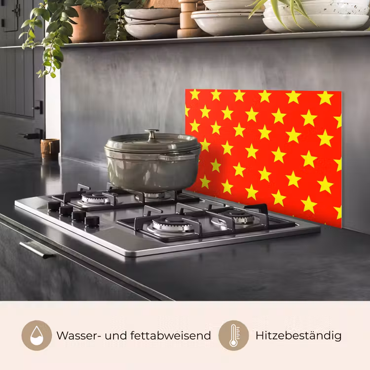 Ster - Patroon - Geel keuken achterwand spatscherm klein 900 -usp_DE