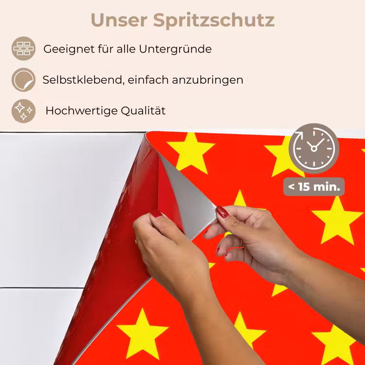 Ster - Patroon - Geel keuken achterwand spatscherm klein 900 -spatscherm_DE