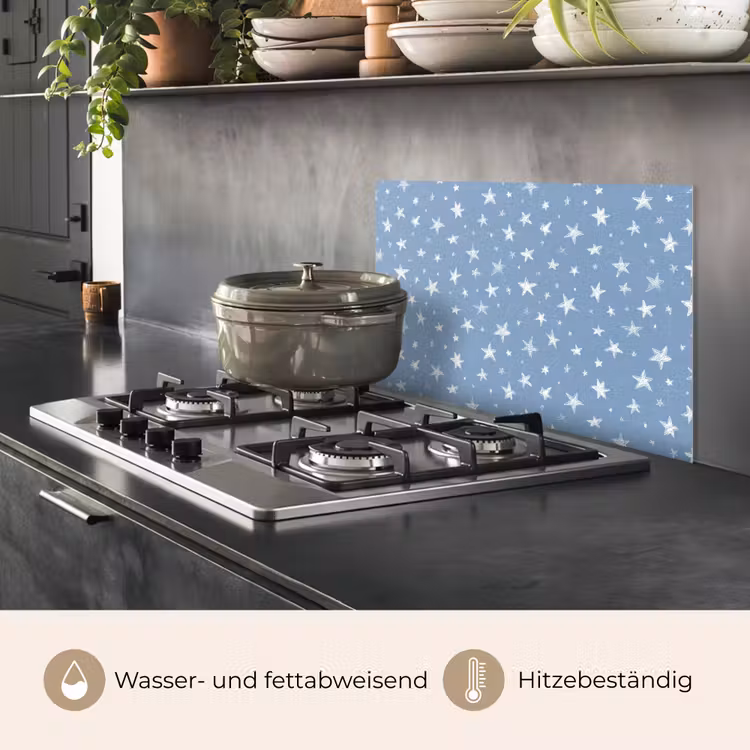 Sterretjes - Patroon - Blauw keuken achterwand spatscherm klein 900 -usp_DE