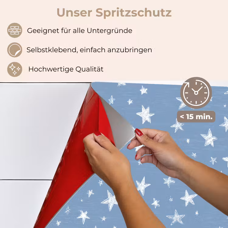 Sterretjes - Patroon - Blauw keuken achterwand spatscherm klein 900 -spatscherm_DE