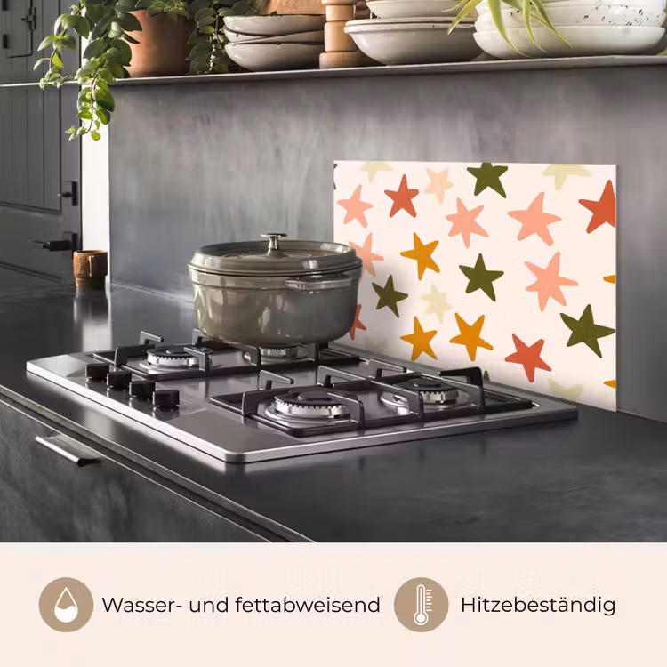Sterren - Patroon - Kleurrijk keuken achterwand spatscherm klein 900 -usp_DE