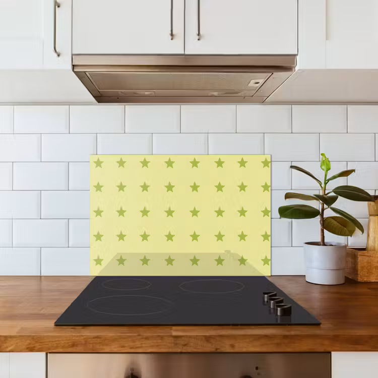 Sterren - Patroon - Groen keuken achterwand spatscherm klein 900 -sfeer2