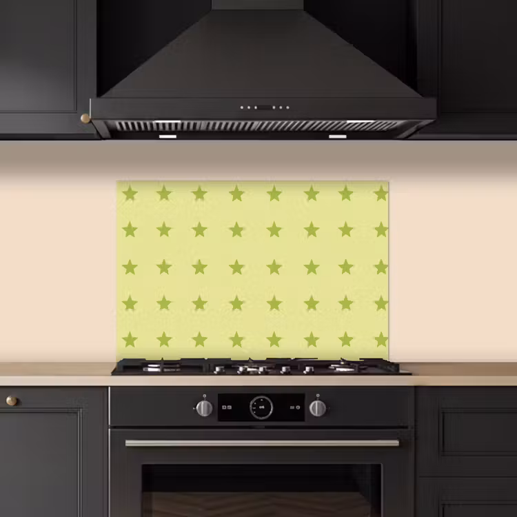 Sterren - Patroon - Groen keuken achterwand spatscherm klein 900 -sfeer1