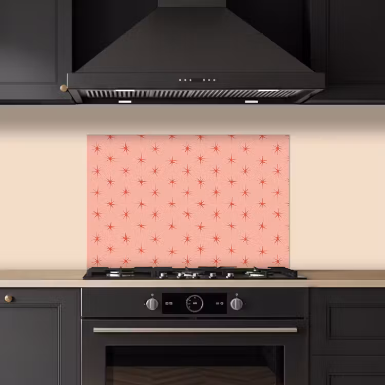 Sterretjes - Patroon - Oranje keuken achterwand spatscherm klein 900 -sfeer1
