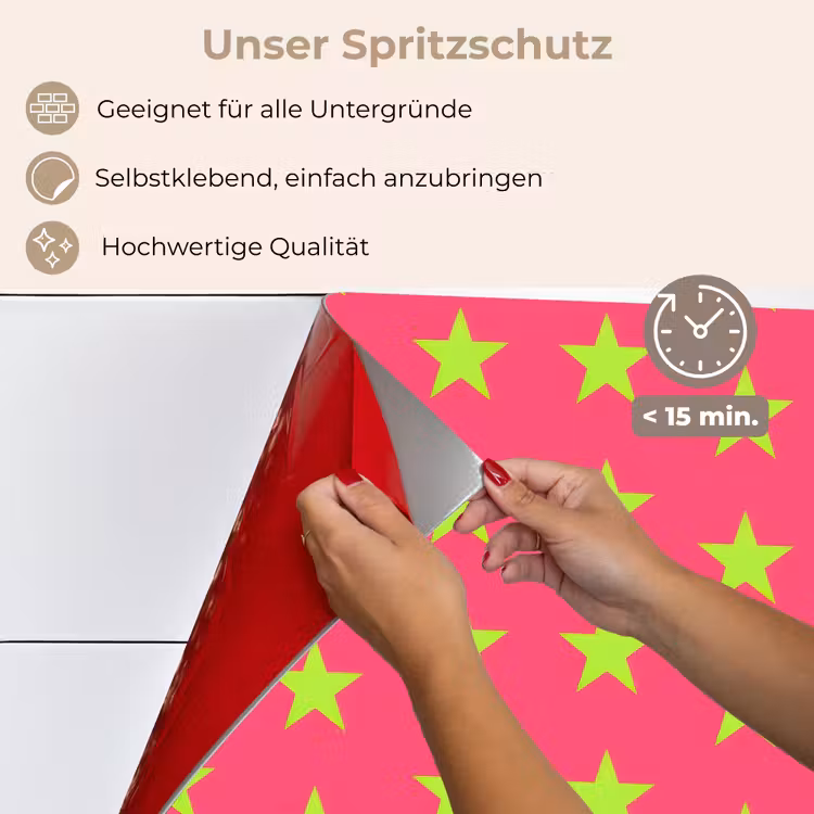 Sterren - Patroon - Roze keuken achterwand spatscherm klein 900 -spatscherm_DE