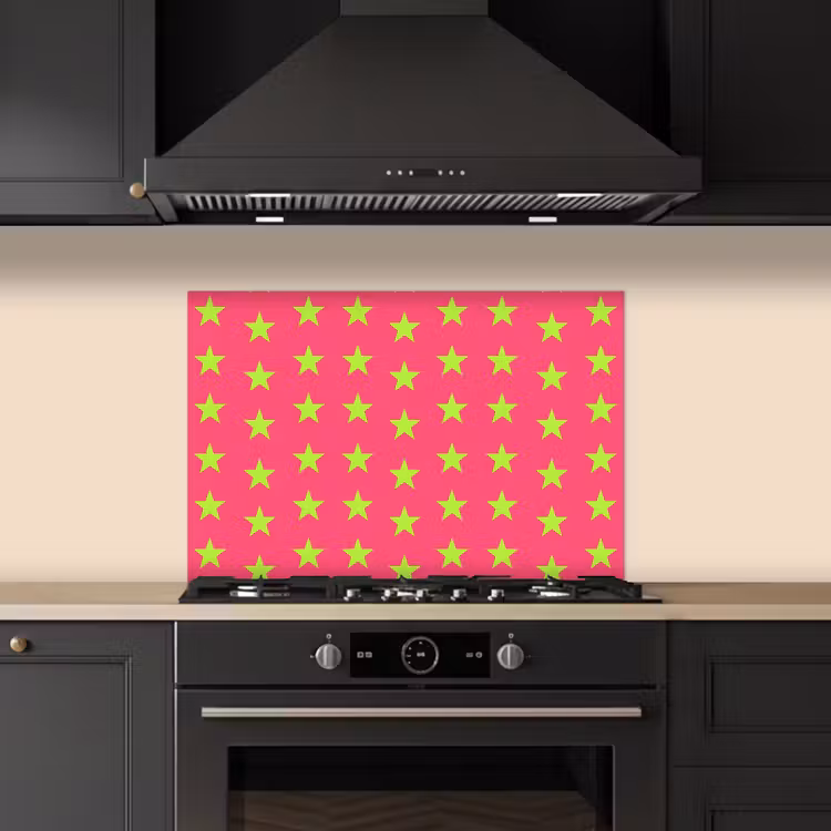 Sterren - Patroon - Roze keuken achterwand spatscherm klein 900 -sfeer1
