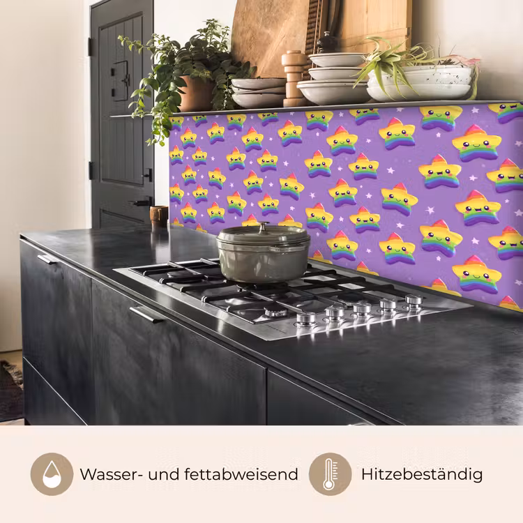 Sterren - Regenboog - Paars keuken achterwand 2 middel 871 -usp_DE