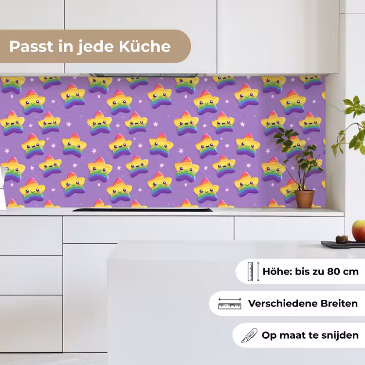 Sterren - Regenboog - Paars keuken achterwand 2 middel 871 -sfeer4_DE