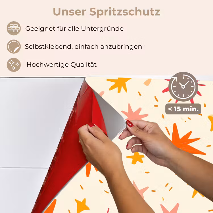 Sterren - Speels - Kleurrijk keuken achterwand spatscherm klein 900 -spatscherm_DE