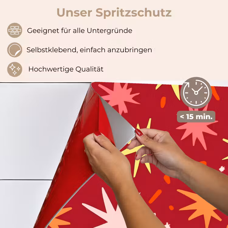 Sterren - Speels - Rood keuken achterwand spatscherm klein 900 -spatscherm_DE