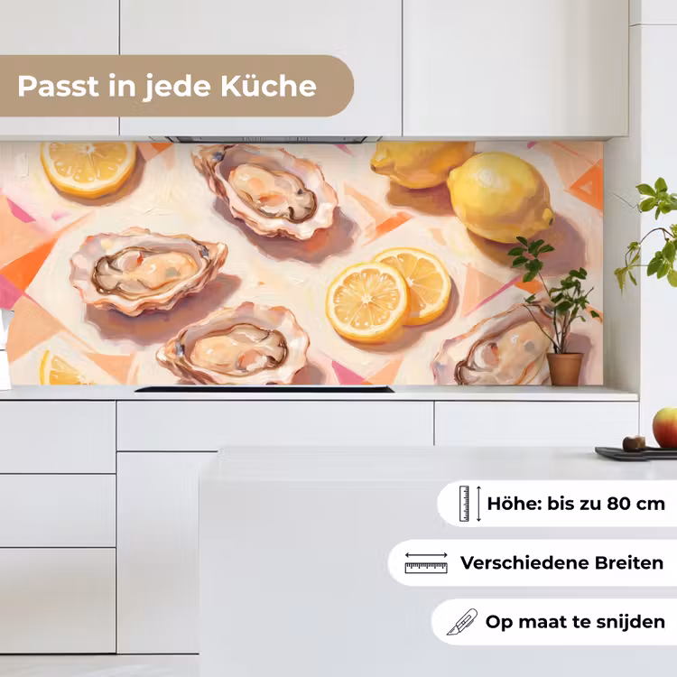 Stilleven - Citroenen - Oesters - Abstract - Oranje keuken achterwand 2 middel -sfeer4_DE