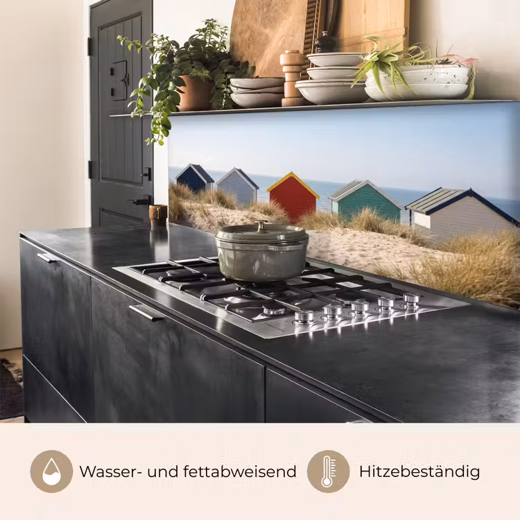 Strand - Huisjes - Kleurrijk - Duinen keuken achterwand 2 middel -usp_DE