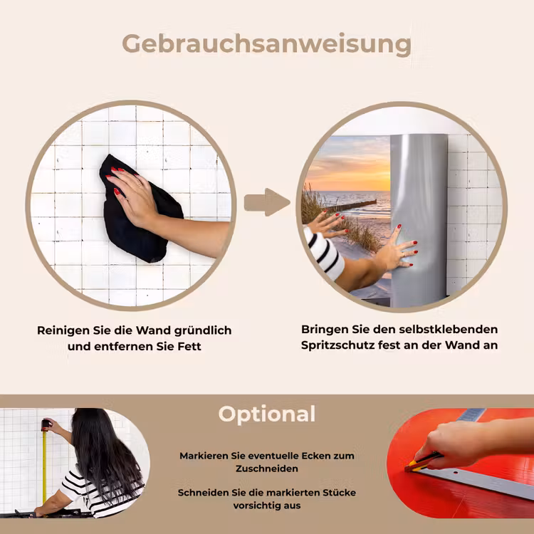 Strand - Zonsondergang - Natuur - Landschap keuken achterwand spatscherm klein -gebruiksaanwijzing_DE