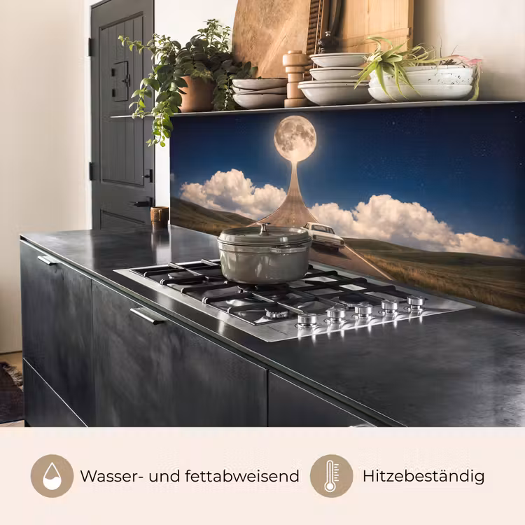 Küchenrückwand - Straße – Mond – Nacht - Weg - Maan - Nacht keuken achterwand 2 middel