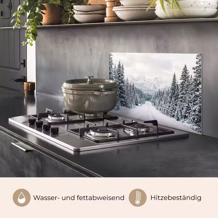 Weg - Sneeuw - Naaldbos - Winter - Avontuurlijk keuken achterwand spatscherm klein -usp_DE