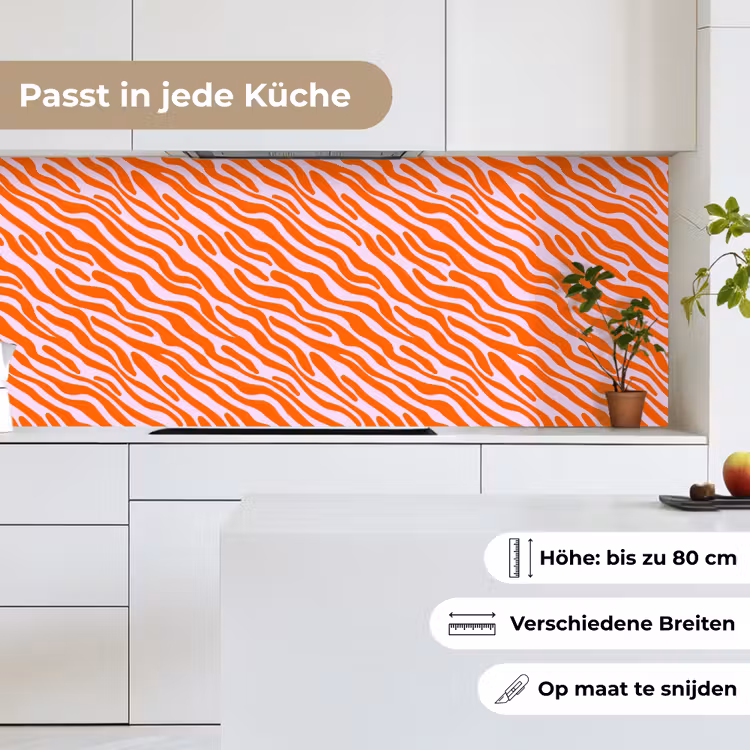 Strepen - Dynamisch - Oranje keuken achterwand 2 middel 871 -sfeer4_DE