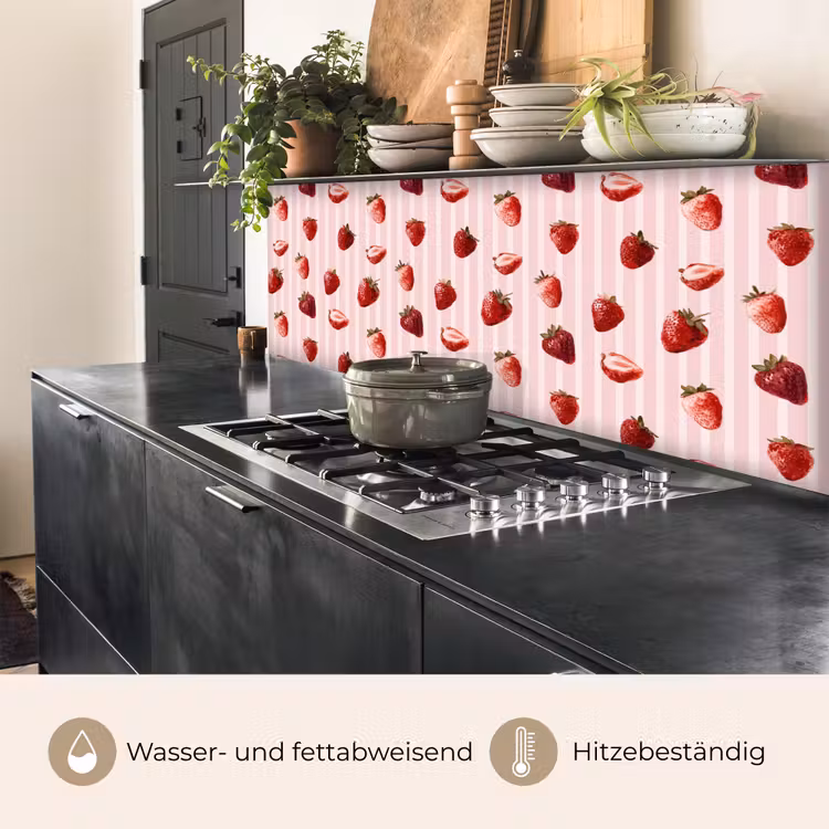 Strepen - Aardbei - Roze keuken achterwand 2 middel 871 -usp_DE