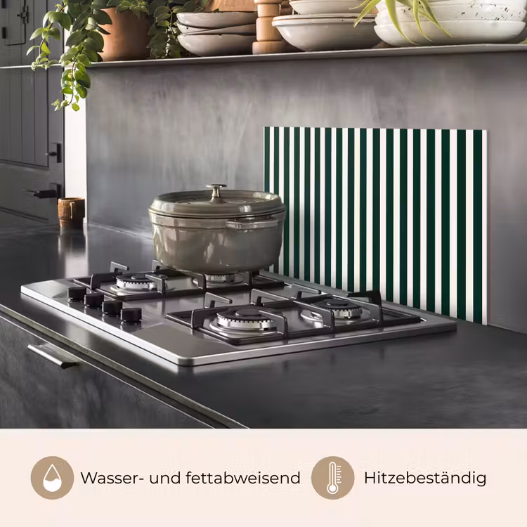 Strepen - Klassiek - Groen keuken achterwand spatscherm klein 900 -usp_DE