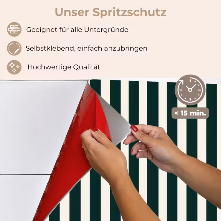 Strepen - Klassiek - Groen keuken achterwand spatscherm klein 900 -spatscherm_DE
