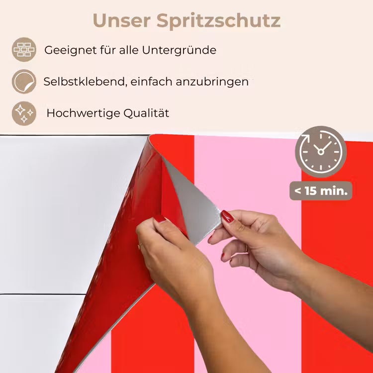 Strepen - Klassiek - Roze keuken achterwand spatscherm klein 900 -spatscherm_DE
