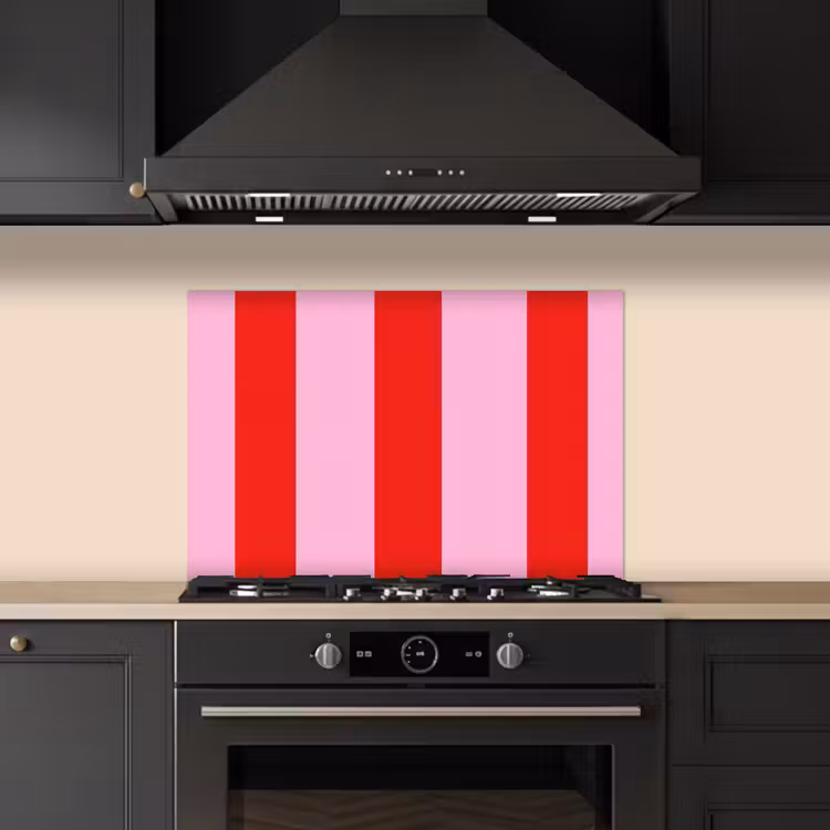 Strepen - Klassiek - Roze keuken achterwand spatscherm klein 900 -sfeer1