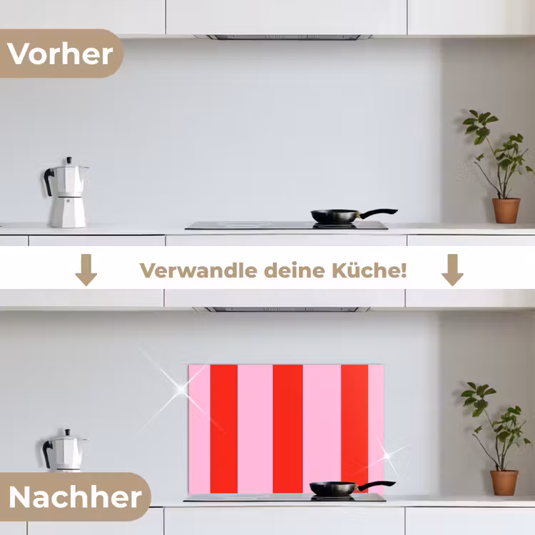 Strepen - Klassiek - Roze keuken achterwand spatscherm klein 900 -voor_na_DE
