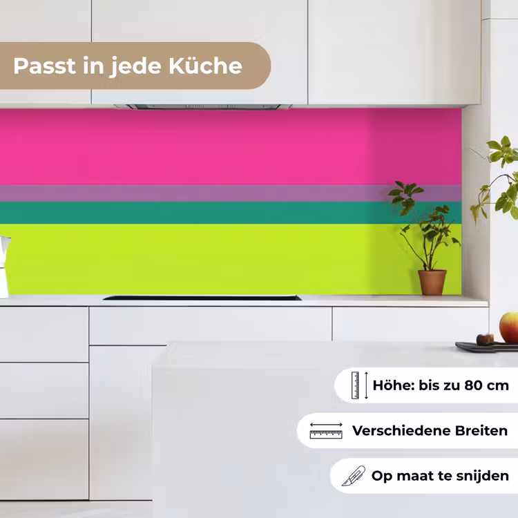 Strepen - Modern - Kleurrijk keuken achterwand 2 middel -sfeer4_DE