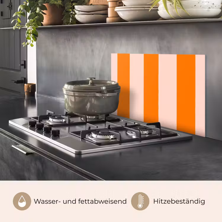 Strepen - Modern - Oranje keuken achterwand spatscherm klein 900 -usp_DE